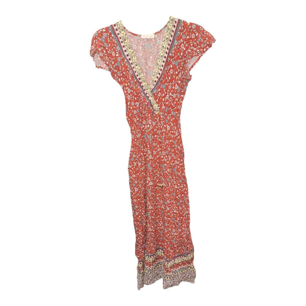bebop be you be free xs Floral Maxi Dress with Elastic Waist Flutter Sleeve EXC